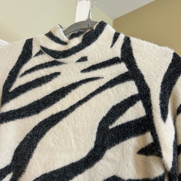 Bardot Zebra Print Mock Neck Sweater Dress - Picture 4 of 4